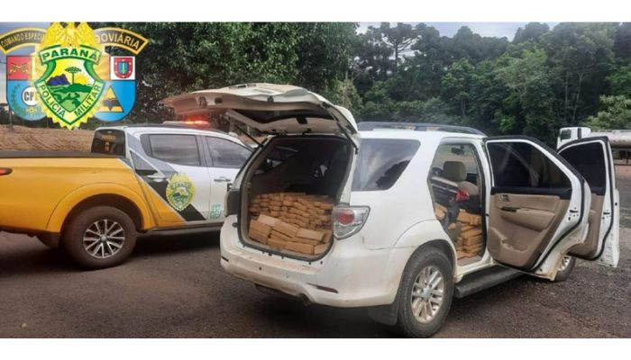 Quedas - BPRv apreende carro com 460 quilos de maconha na PR-484